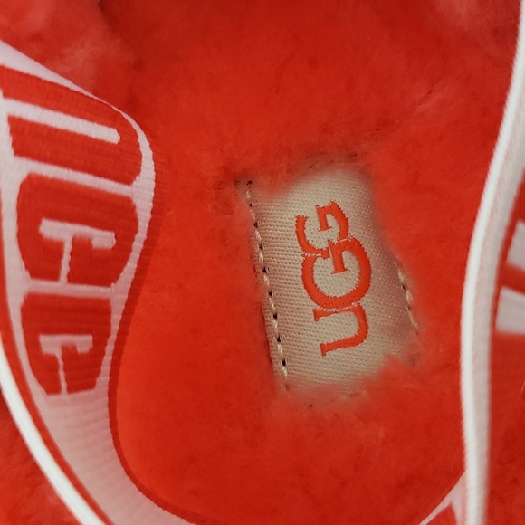 NWT-SUPER CUTE UGG FLUFF YEAH CORAL OPEN TOE SLING BACK SLIPPERS - Picture 4 of 6
